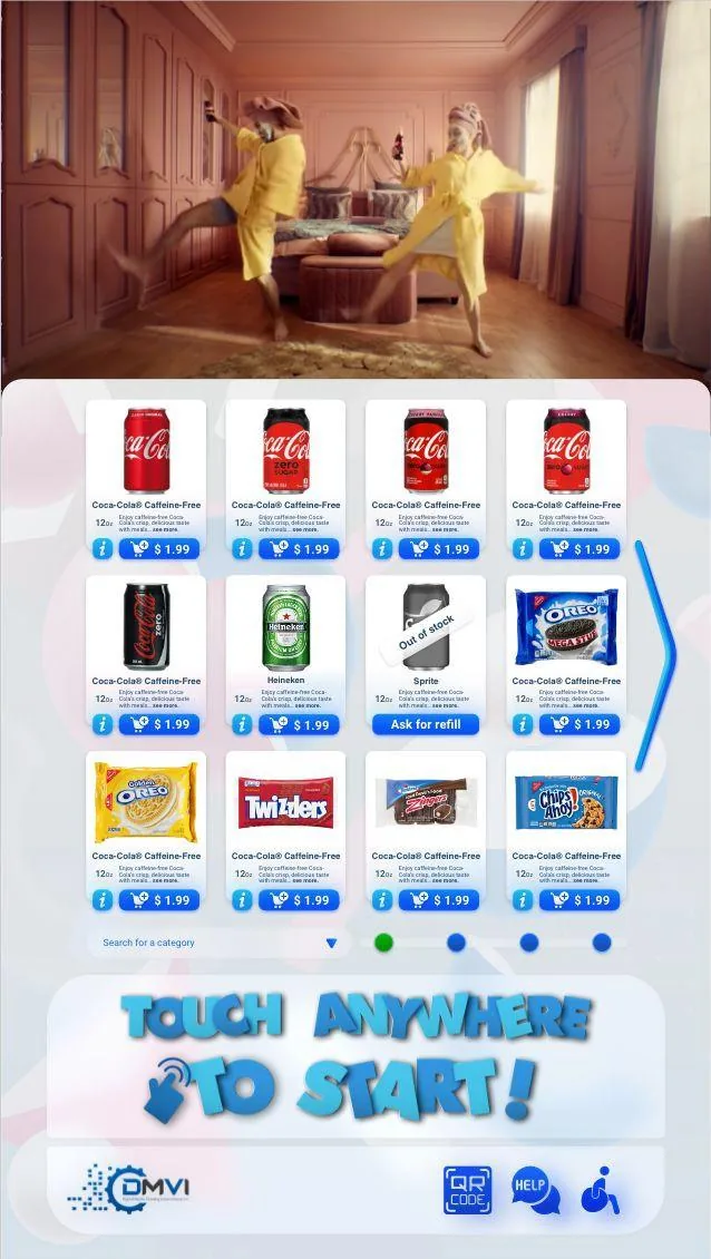 展示 VendingTracker 首页的竖屏触控界面