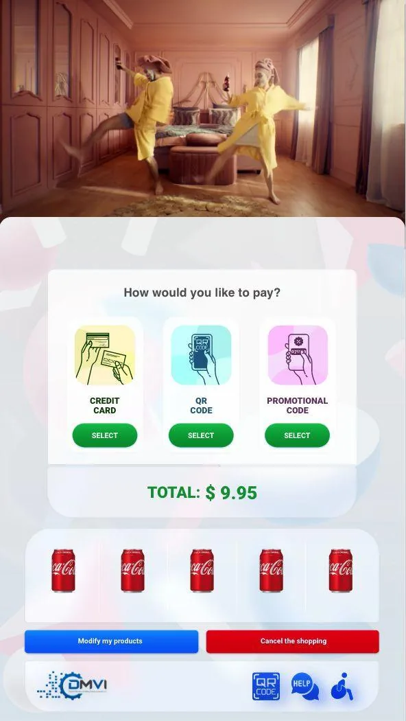 展示商品选择的 VendingTracker 竖屏触控界面